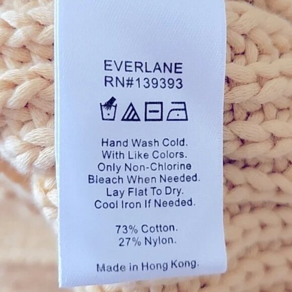 Everlane The Cotton Texture Cardigan Knit Chunky Sweater Butter Yellow Medium - Picture 6 of 6